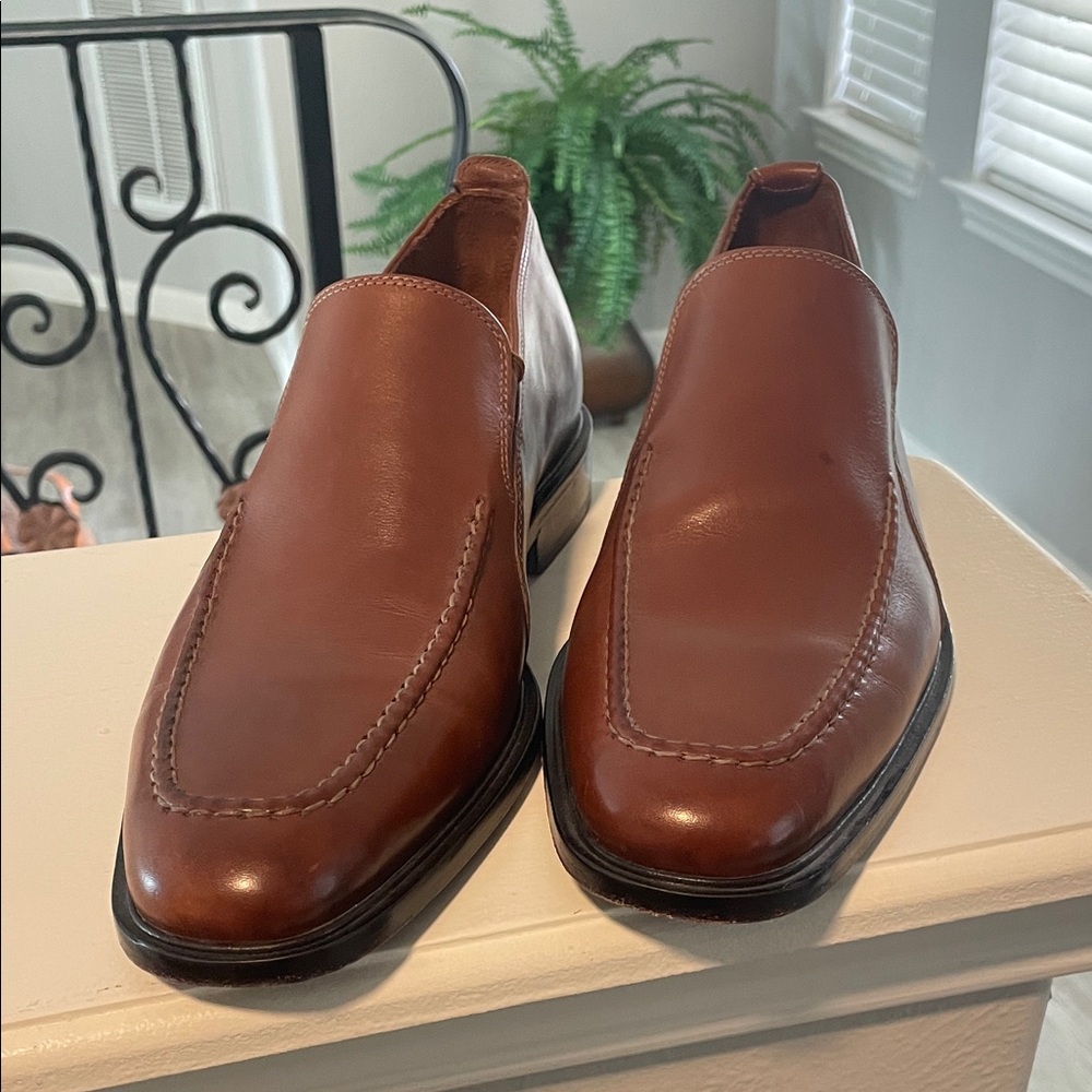 Cole Haan Apron Toe Classic Brown Leather Loafers C06402